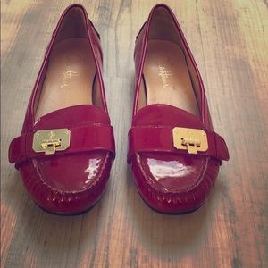 Cole Haan Nike Air red leather slip on shoes